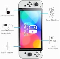 PHONILLICO Hartglas Kompatibel mit Nintendo Switch OLED [2 Stück] Schutzfolie Panzer Glas Displayschutz – Ansicht 3