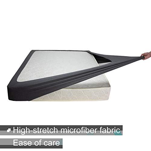 Box Spring Cover King Size - Jersey Knit & Stretchy Wrap Around 4 Sides Bed Skirt For Hotel & Home - King/Cal King, Heather Gray #TOP1