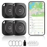 Air Tracker Tag Schlüsselfinder für iOS, Smart Tag Kompatibel mit Apple Wo ist? APP (Nur iOS), Schlüssel Finder für Koffer, Reisen, Geldbörsen, Gepäck, Rucksäcke, Austauschbare Batterie - 4 Pack