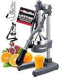 Mueller Professional Citrus Juicer - Manual Citrus Press and Orange Squeezer - Metal Lemon Squeezer - Premium Quality Heavy Duty Manual Orange Juicer and Lime Squeezer Press Stand, Gray