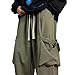 Mens Street Fashion Oversized Cargo Pant Cotton Lounge Trouser for All Seasons Stretch Athletic Pants (Green,3X-Large)
