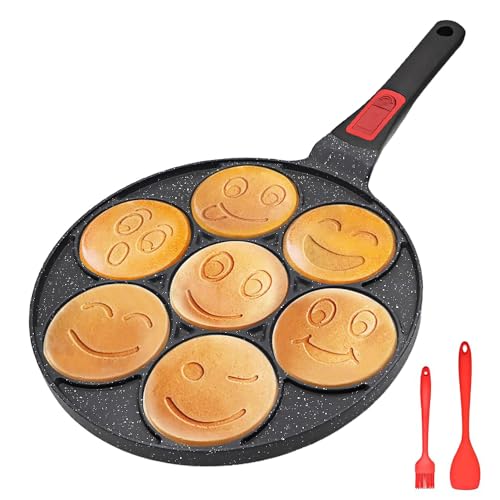 RANX INGST Pancake Pfanne Induktion, Antihaft Pancake Maker 7 Löcher mit Abnehmbarer Griff zum...