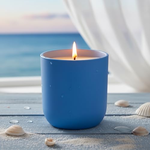 Image of AuraDecor Luxury Scented Candles, Rose Amour, Emerald Dawn, Celeste Tide, 35-40 Hours Burn Time, Luxury Soy Blend, Aromatherapy Home Fragrance Collection (Celeste Tide)
