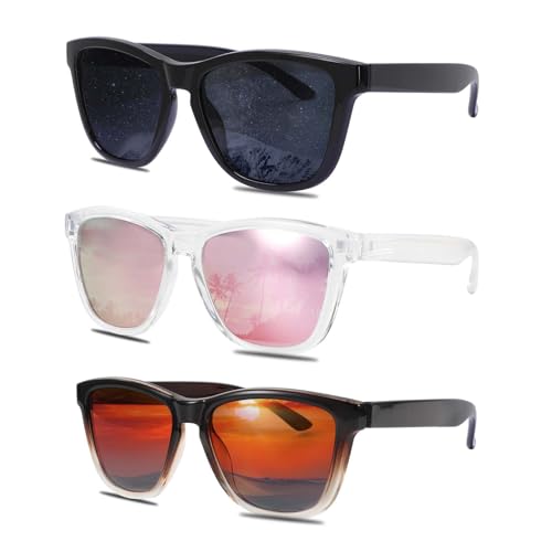 BTHRORO 3 Pièces Lunettes de Soleil Femme Polarisées...