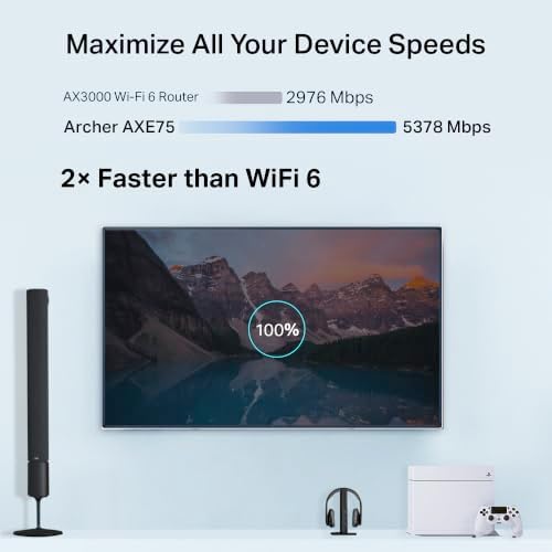 TP-Link AXE5400 Tri-Band WiFi 6E Router (Archer AXE75), 2025 PCMag Editors' Choice, 2.5Gbps WAN Port for Gaming & Streaming, 6GHz Band, 160MHz, OneMesh, Dual-Core CPU, VPN & WPA3 Security — view 6