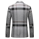 Mens Plaid Blazer Sports Coat Casual Slim Fit Checkered Blazer for Men Wedding
