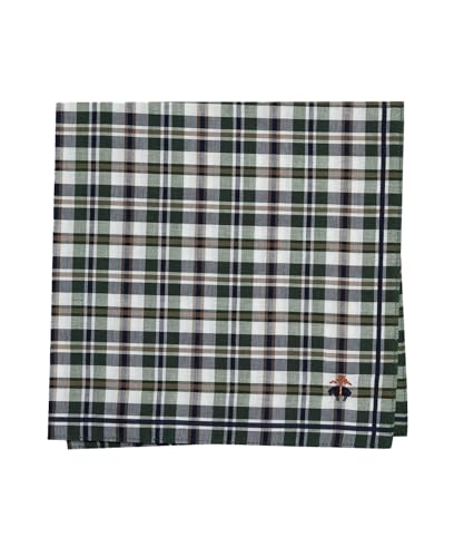 [Brooks Brothers] [ブルックスブラザーズ] コットン GFロゴ チェック ハンカチ 330000187 グリーン ONE SIZE