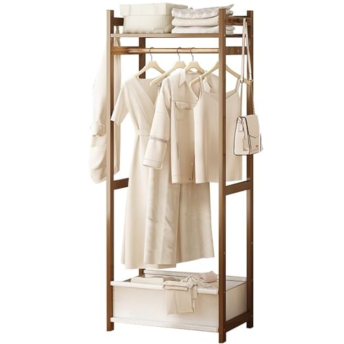 Perchero de bambú con 5 estantes, para almacenamiento en el dormitorio, carga máxima de 100 kg, elegante solución organizadora