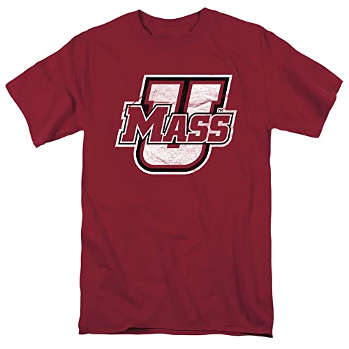 University of Massachusetts Official Distressed Primary Logo Unisex Adult T Shirt Distressed Primary Logo Medium