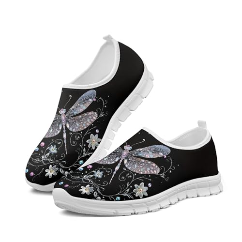 Image of Hummingbird Floral Print Lightweight Walking Shoes for Women Mesh Casual Sneakers Size 5-10.5