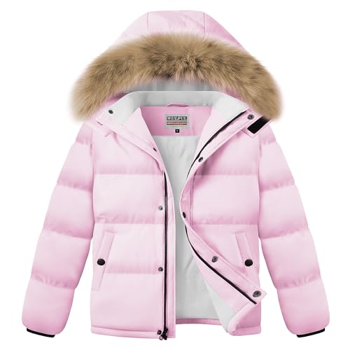 WULFUL Boy's Girls Winter Coats Waterproof Fleece Lined Puffer Jackets Kids Thicken Outerwear With...