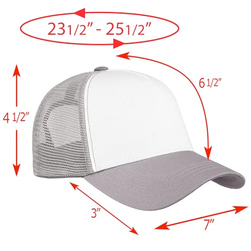 Image of Falari 5-Panel Mesh Baseball Cap, Trucker Hat, Structured Plain Design, Cotton, Adjustable Size