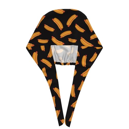 Image of Working Cap Scrub Cap with Sweatband Adjustable Unisex Women Tie Back Hat Nurse Surgical Caps