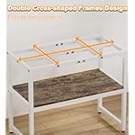 20 Gallon High Rimless Fish Tank Stand with Shelf for Storage, 2 Tiers Metal Aquarium Stand, Breeder Tank Turtle Reptile Terrariums Stand Rack for Home Office, 24" L x 12" W x 20.5" H, White - Image 4