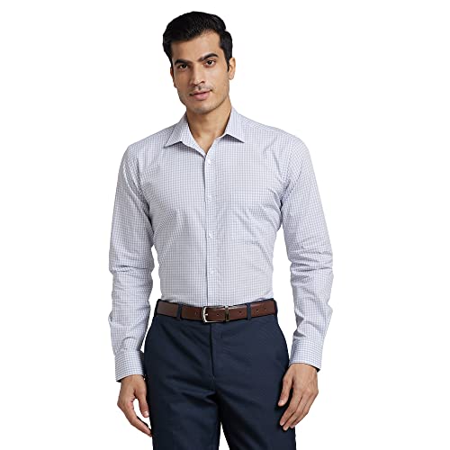 Image of Park Avenue Men Cotton Checkered Slim Fit Shirt