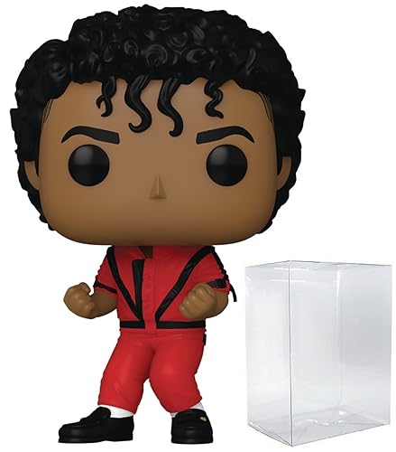 POP Rocks: Michael Jackson - Figura de vinilo de Thriller Funko (incluye funda protectora de caja compatible), multicolor, 3.75 pulgadas