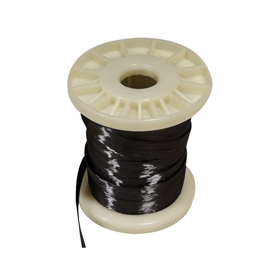 Fil de fibre de carbone 3K 6K 12K 24K résistance aux hautes températures conducteur et résistance à la traction Fil de soie en fibre de carbone (24K : 12 mm x 30 m)