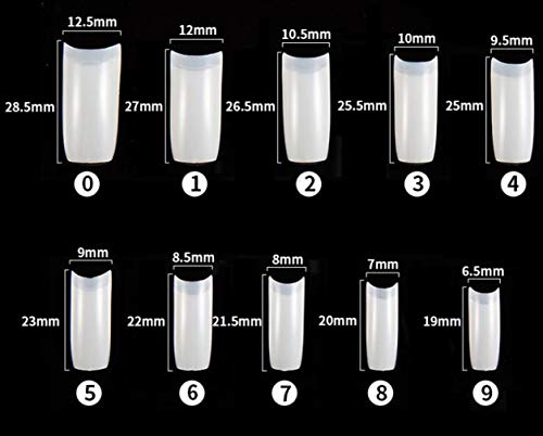 Nagel Tips Für Gelnägel 500 Stück, Acryl Künstliche Nägel Fälschung Nageltips mit Box und Nagelknipser Nagelfeilen… – Bild 3