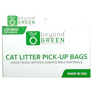 Plant-Based Cat Litter Poop Waste Pick-Up Bags with Handles - 100 Bags - 8 in x 16 in Plant-Based Cat Litter Poop Waste Pick-Up Bags with Handles – 100 Bags – 8 in x 16 in