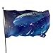 Bandiere da giardino con balena e aquilone, con occhielli per esterni e interni, lavabili