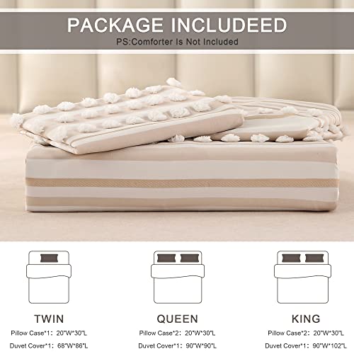 Enjohos Twin Size Duvet Cover Set - Tufted Dots Duvet Cover, Boho Twin Bedding For All Seasons, Microfiber Shabby Chic Pom Pom Bedding Duvet Cover Sets (Yellow, Twin-2Pcs, 68X90'') #TOP6