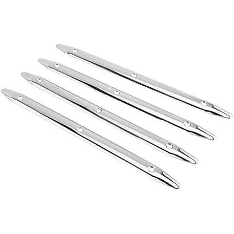 NovelBee 4 Pack of 316 Stainless Steel Rub Strake,Polished Line Rub Strakes for Marine Boat Yacht RV (Length:12 Inch) Cover