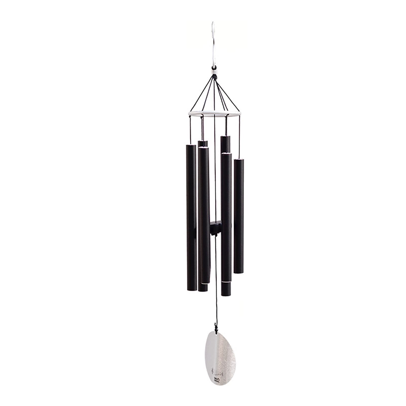 Haus eingerichtete Glocken Musik-Windspiel aus Metall mit sechs Röhren, 28 Zoll, Aluminiumrohr, Haus, Garten, draußen, frische Ornamente (Größe: 28 Zoll, Schwarz)