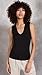 Enza Costa Women's Essential Sleeveless U-Neck Tank Top T Shirt, Black, X-Large