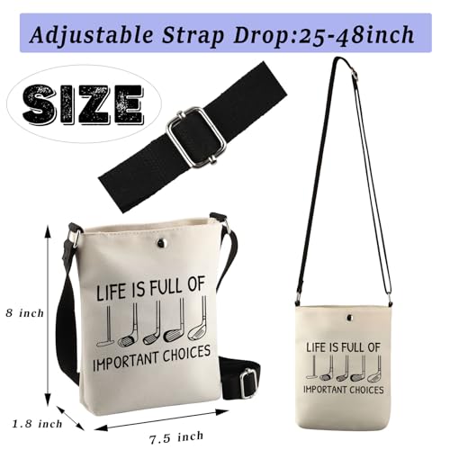 BDPWSS Golf Gifts For Women Golfer Golfing Accessories Golf Player Gift Life Is Full Of Important Choices Golf Crossbody Bag2