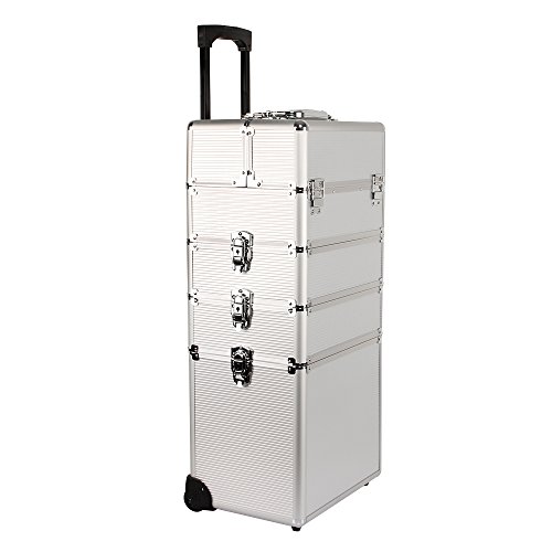 Preisvergleich Produktbild Yorbay Kosmetikkoffer Beautycase ALU Friseurkoffer Schminkkoffer Schmuckkoffer (Silber, XXL)