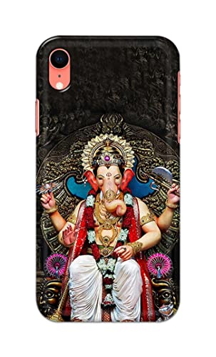 Image of PRINTFIDAA Lord Ganesh Bappa Moriya Printed Designer Hard Back Case Cover for Apple iPhone XR (6.1 inch), A2105, A1984, A2107, A2108 -(TI) MVN1010