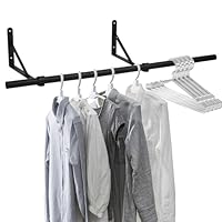Wall Mounted Clothes Rail, 90cm Industrial Pipe Clothes Rail Wall Mounted Clothing Rack, Heavy Duty Industrial Pipe Clothes Rack, Wardrobe Wall Tidy Rail Wall Hangers for Clothes Bedroom Bathroom