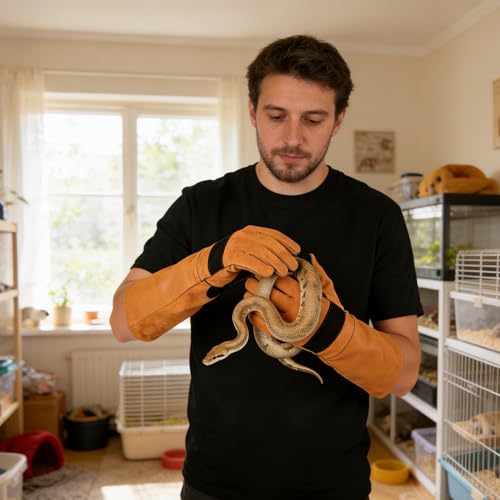 MZSX Bissfeste Handschuhe für den Umgang mit Tieren, 45cm Anti-Biss Arbeitshandschuhe, Reptilien Handhabungshandschuhe, für Schweißen, Gartenarbeit, Umgang mit Katze/Hund/Vogel/Schlange/Reptil