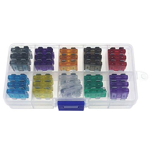 Sangmei Fusíveis de lâmina padrão de carro de sortimento 60 unidades 2A 3A 5A 7 5A 10A 15A 20A 25A 3