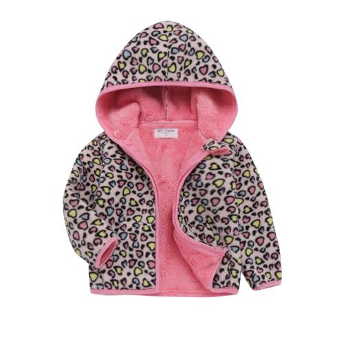 Mud Kingdom Boys Girls Polar Fleece Jacket with Hood Winter Thick Warm Outerwear Funny Cartoon