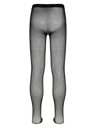 Girls Fishnet Tights Fishnet Hollow Out Pantyhose Shiny Rhinestone Mesh Stocking Leggins2