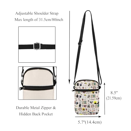 CMNIM Jack and Sally Small Crossbody Bag Nightmare Inspired Gifts for Horror Movie Fans Skull Shoulder Bag2