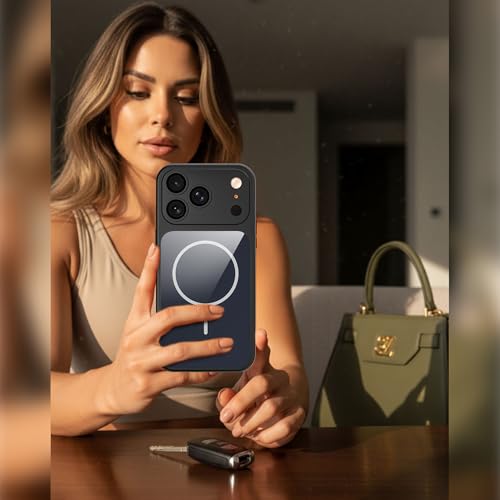 Image of A rtistque Back Cover Case for iPhone 17 Pro | Mag-Safe| Acrylic | Shockproof TPU Protective Design | iPhone 17 Pro Back Cover - Black Bumper