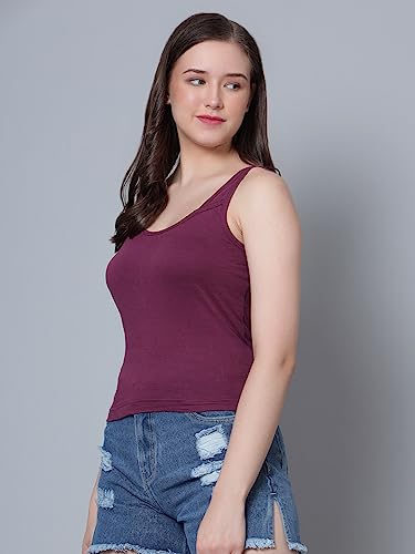 Image of Aimly Women's Regular Fit Sleeveless Cotton Camisole Slip Spaghetti | Combo Pack of 3
