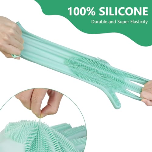 AMFUN Haustier Grooming Handschuhe, Handschuh Bürste Katze Wiederverwendbare, Badehandschuhe für Haustiere zum Massieren, Schrubben und Haarentfernen, Aufhängbares Design