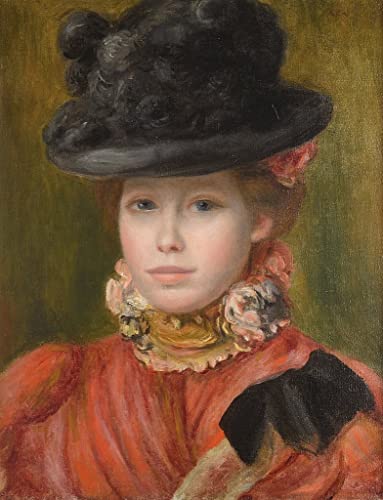 Impression d'affiches Renoir Fille au chapeau noir pour salon