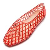 HEVA Women's Jelly Mesh Flats Breathable Clear Hollow Shoes Summer Beach Jellies Ballet Sandals(6UK 39EU,Red)
