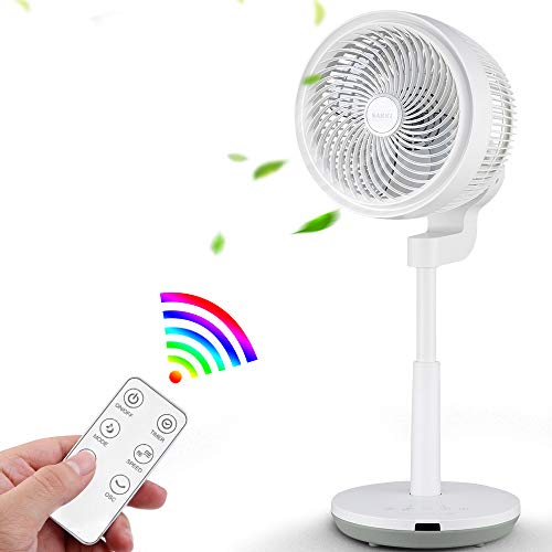 Standing Fan with Air Circulation Function, Oscillating Fan with Remote Control, Floor Fan, Pedestal Fan with 4 Powerful Variable Speed, 3 Modes, Adjustable Height and Free Installation