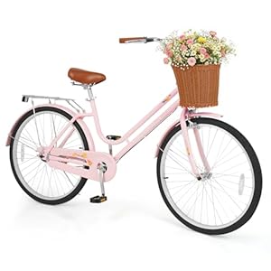GYMAX Beach Cruiser Bike for Adults, 24/26 Inch Commuter