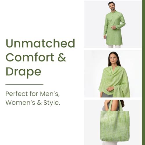 Image of Cotton Fabric Material for Men and women (3.5 Meter, Green), Solid