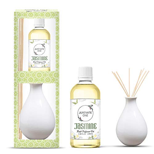 Juvenate ONE Reed Diffuser Set with Ceramic Pot, 6 Designer Reed Sticks and 100 ml Diffuser Oil. Oil Pure Jasmine Fragrance (B0917DPS4H) Amazon Price History, Amazon Price Tracker