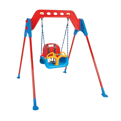 3in1 Baby-Schaukel mit Gestell, Schaukelgestell für Kleinkinder, Babyschaukel und Brettshaukel, freistehende Metallschaukel mit 100kg Tragegewicht