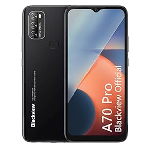 Telephone Portable Pas Cher 4G,Blackview A70 Pro Android11 (4Go+32Go/SD-256Go,5380mAh,Écran 6.51” HD+,13MP+5MP,Dual SIM) Smartphone Débloqué,3 Slots/5G WiFi/Face ID/Fingerprint/2Ans Garantie Noir