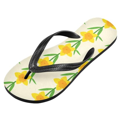 Yellow Flower Branch Flip Flops for Beach Thong Sandals Anti-slip Lightweight Beach Shoes for House Indoor Outdoor2