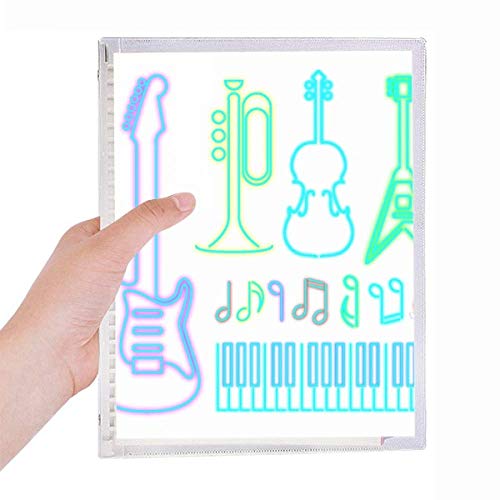 Cahier spirale rechargeable guitare néon cadeau pour musicien